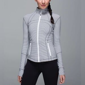 2015 Lululemon Define Jacket Tonka Stripe Heathered Slate White Rare Size 8
